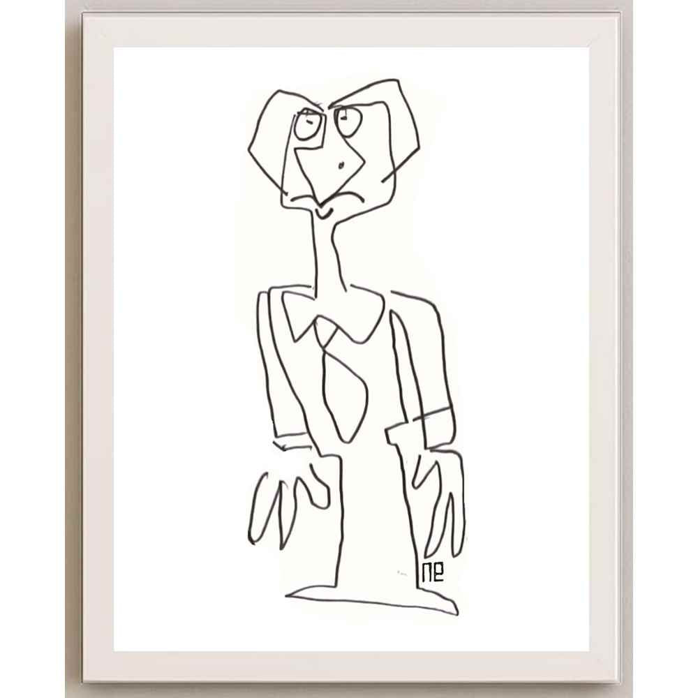 Nezih Danyal Tipler Kişiye Özel Sertifikalı Sınırlı Fine Art Karikatür Baskı NTP00156