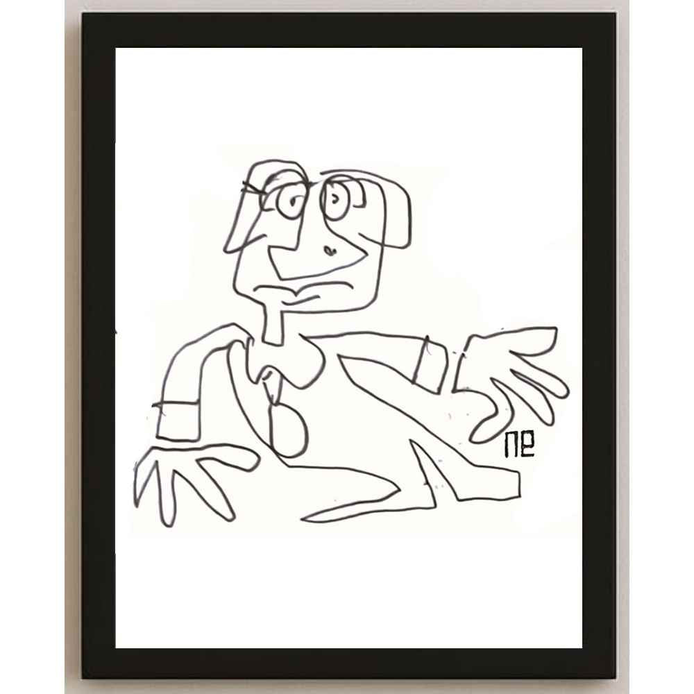 Nezih Danyal Tipler Kişiye Özel Sertifikalı Sınırlı Fine Art Karikatür Baskı NTP00163