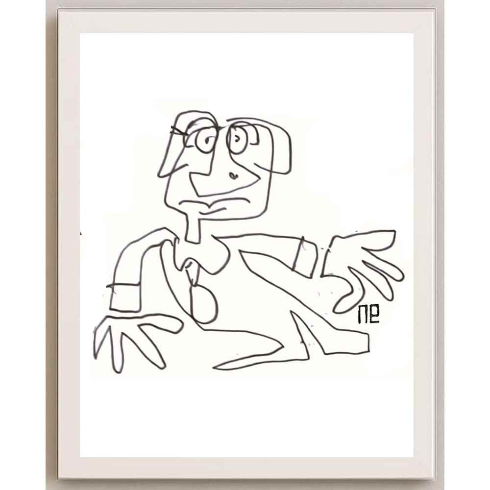 Nezih Danyal Tipler Kişiye Özel Sertifikalı Sınırlı Fine Art Karikatür Baskı NTP00163