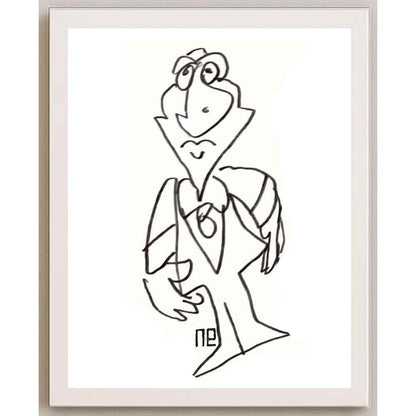 Nezih Danyal Tipler Kişiye Özel Sertifikalı Sınırlı Fine Art Karikatür Baskı NTP00175