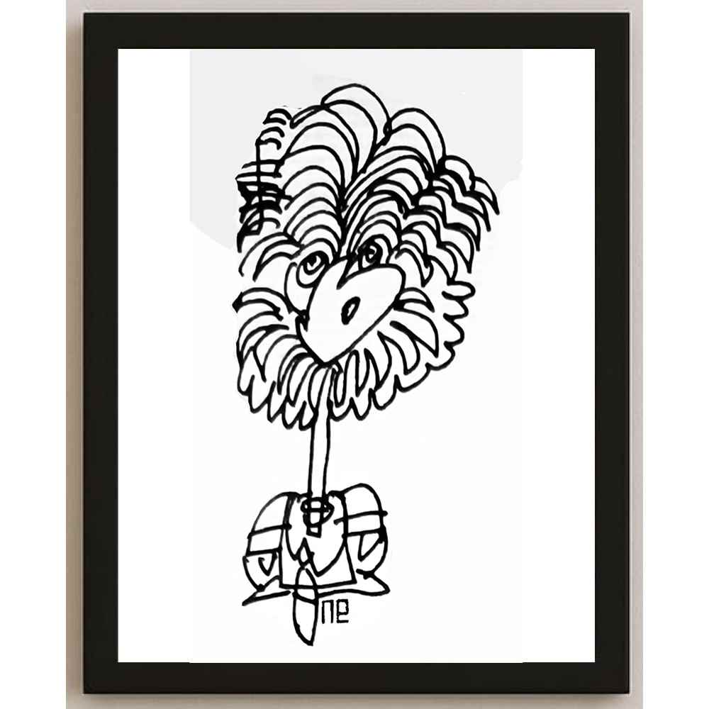 Nezih Danyal Tipler Kişiye Özel Sertifikalı Sınırlı Fine Art Karikatür Baskı NTP00195