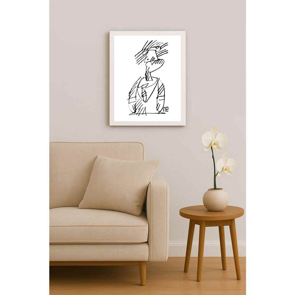 Nezih Danyal Tipler Kişiye Özel Sertifikalı Sınırlı Fine Art Karikatür Baskı NTP00199