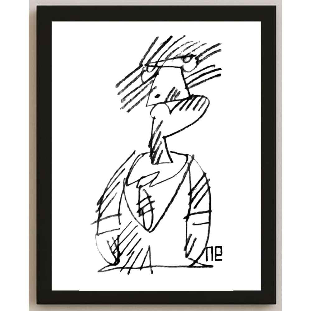 Nezih Danyal Tipler Kişiye Özel Sertifikalı Sınırlı Fine Art Karikatür Baskı NTP00199