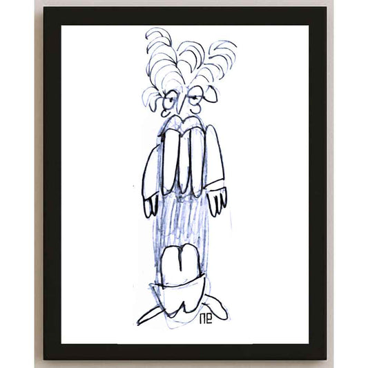 Nezih Danyal Tipler Kişiye Özel Sertifikalı Sınırlı Fine Art Karikatür Baskı NTP00200