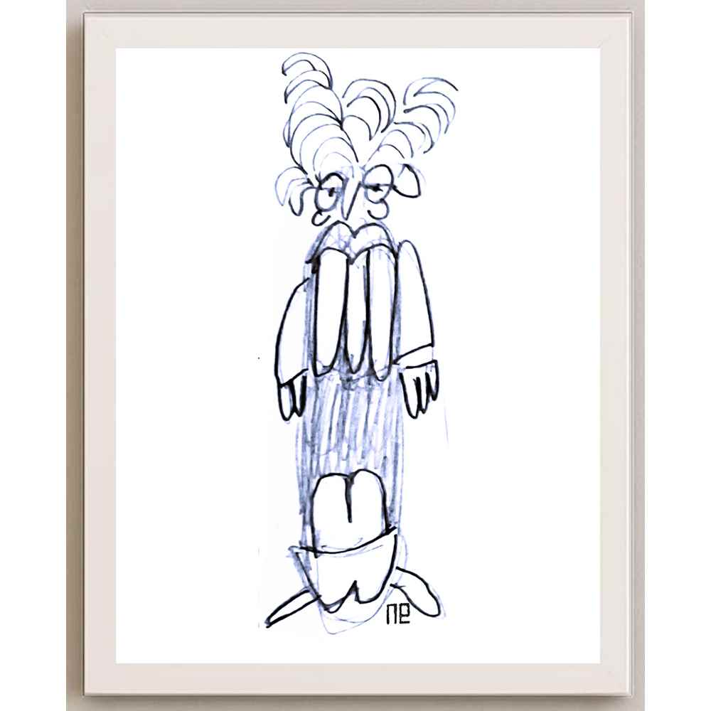 Nezih Danyal Tipler Kişiye Özel Sertifikalı Sınırlı Fine Art Karikatür Baskı NTP00200