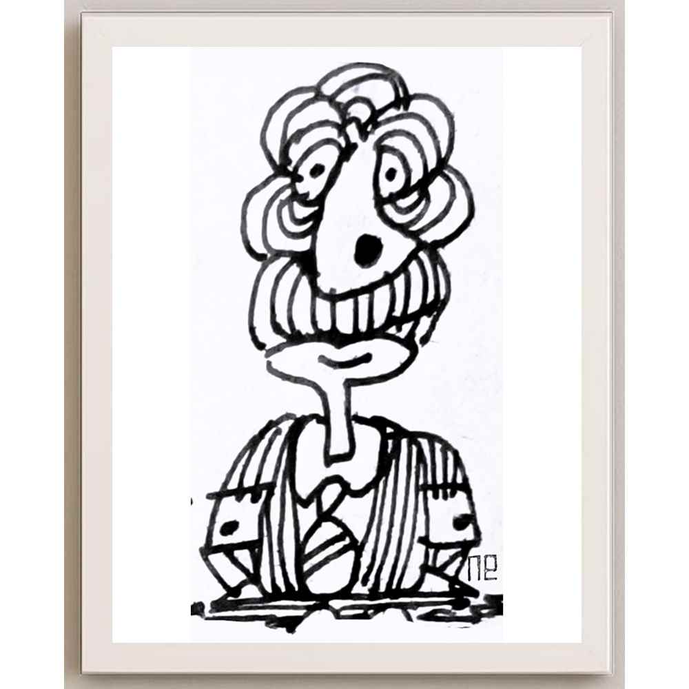 Nezih Danyal Tipler Kişiye Özel Sertifikalı Sınırlı Fine Art Karikatür Baskı NTP00204