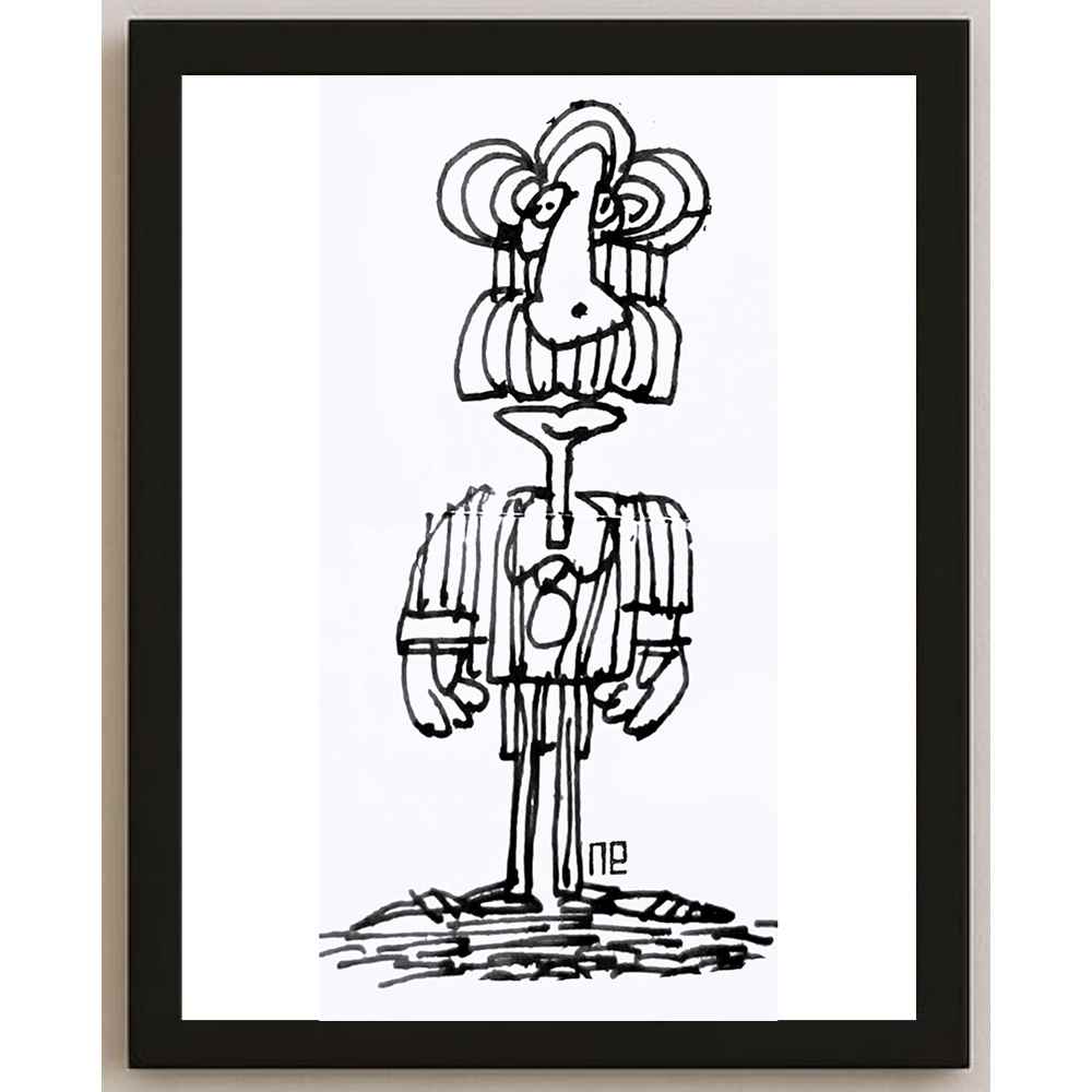 Nezih Danyal Tipler Kişiye Özel Sertifikalı Sınırlı Fine Art Karikatür Baskı NTP00209