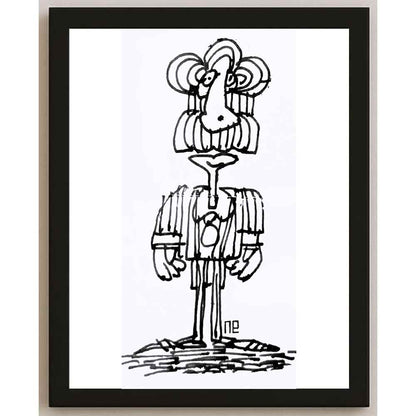Nezih Danyal Tipler Kişiye Özel Sertifikalı Sınırlı Fine Art Karikatür Baskı NTP00209