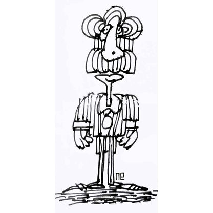 Nezih Danyal Tipler Kişiye Özel Sertifikalı Sınırlı Fine Art Karikatür Baskı NTP00209