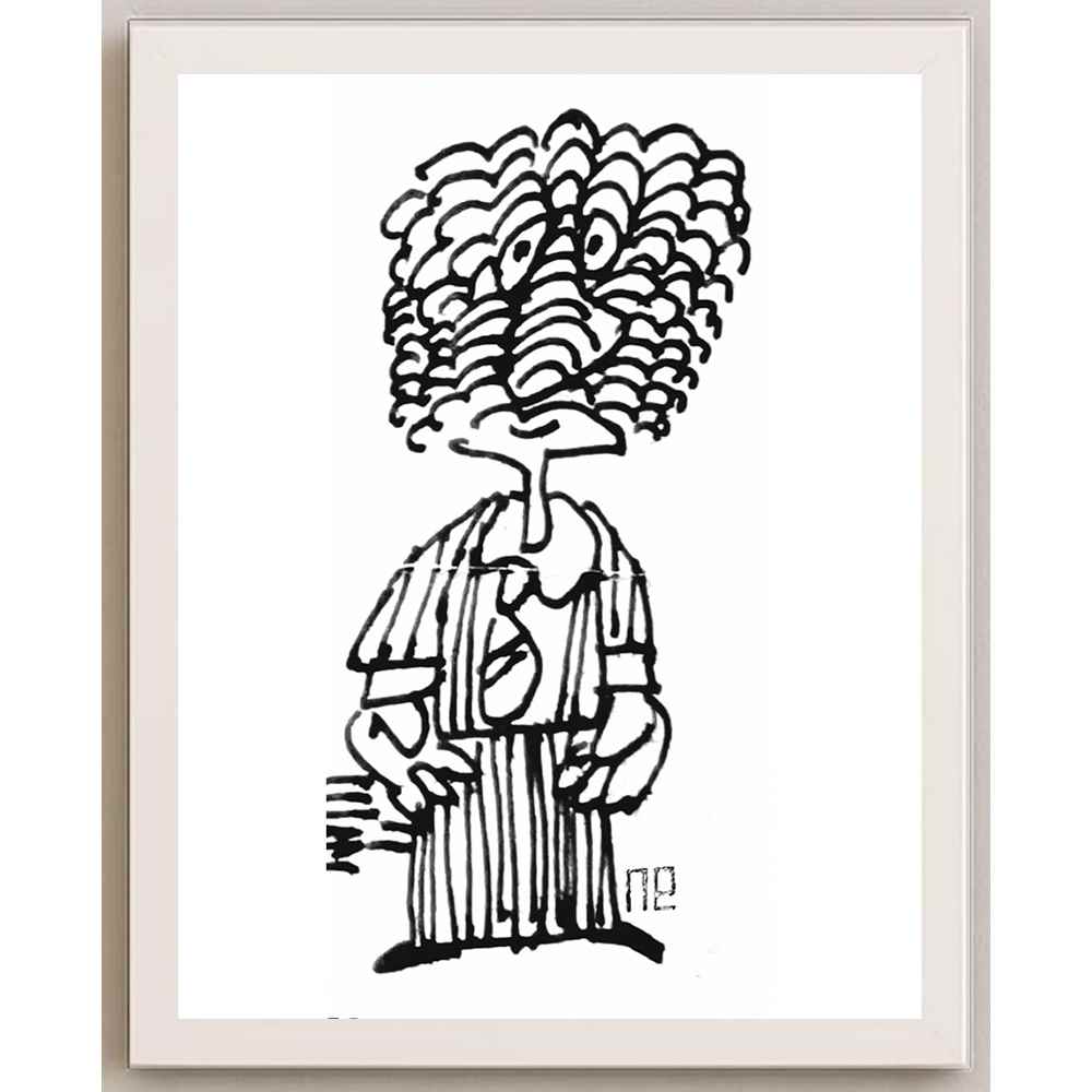 Nezih Danyal Tipler Kişiye Özel Sertifikalı Sınırlı Fine Art Karikatür Baskı NTP00211