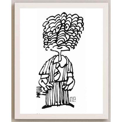 Nezih Danyal Tipler Kişiye Özel Sertifikalı Sınırlı Fine Art Karikatür Baskı NTP00211