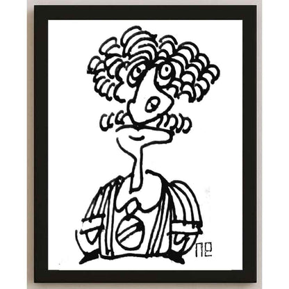 Nezih Danyal Tipler Kişiye Özel Sertifikalı Sınırlı Fine Art Karikatür Baskı NTP00216