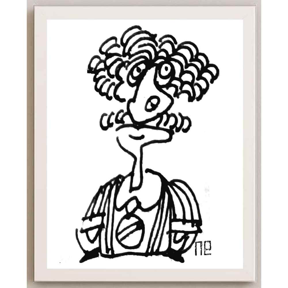 Nezih Danyal Tipler Kişiye Özel Sertifikalı Sınırlı Fine Art Karikatür Baskı NTP00216