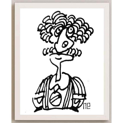Nezih Danyal Tipler Kişiye Özel Sertifikalı Sınırlı Fine Art Karikatür Baskı NTP00216
