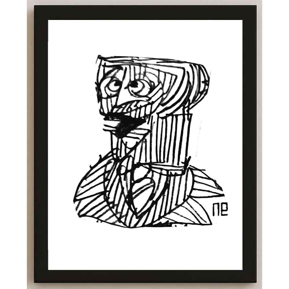 Nezih Danyal Tipler Kişiye Özel Sertifikalı Sınırlı Fine Art Karikatür Baskı NTP00222
