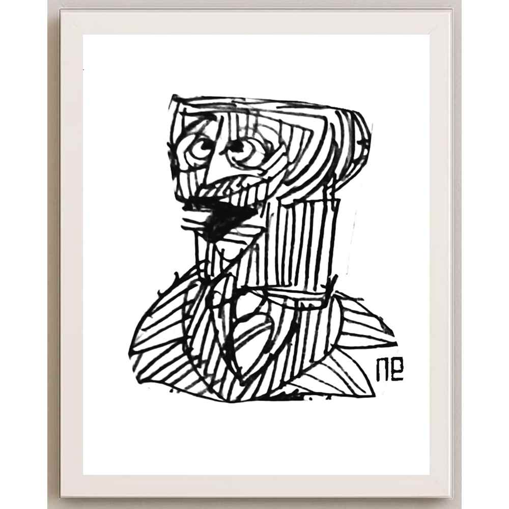 Nezih Danyal Tipler Kişiye Özel Sertifikalı Sınırlı Fine Art Karikatür Baskı NTP00222