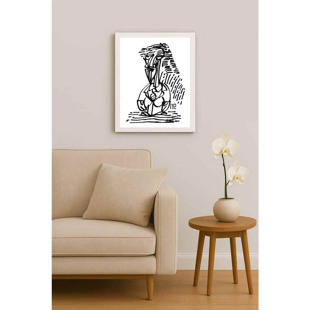 Nezih Danyal Tipler Kişiye Özel Sertifikalı Sınırlı Fine Art Karikatür Baskı NTP00235