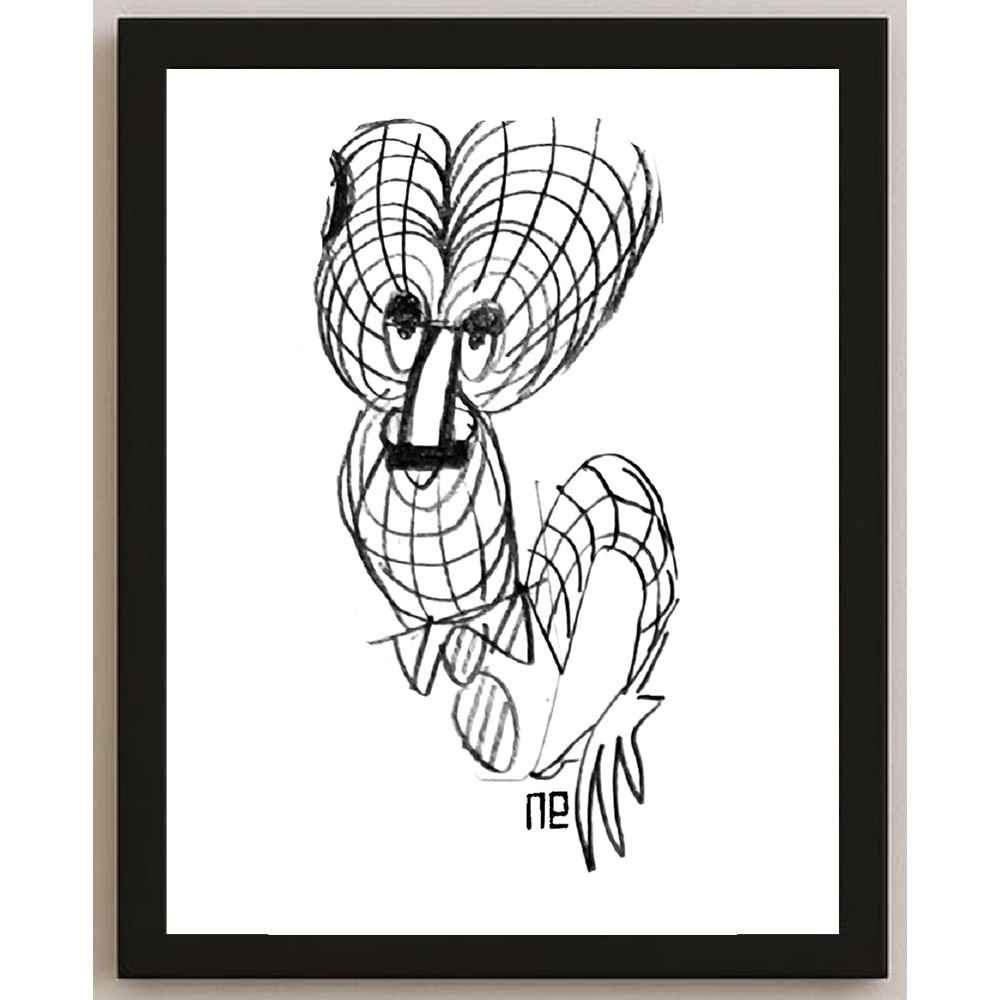 Nezih Danyal Tipler Kişiye Özel Sertifikalı Sınırlı Fine Art Karikatür Baskı NTP00237