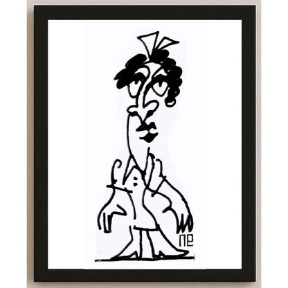 Nezih Danyal Tipler Kişiye Özel Sertifikalı Sınırlı Fine Art Karikatür Baskı NTP00253