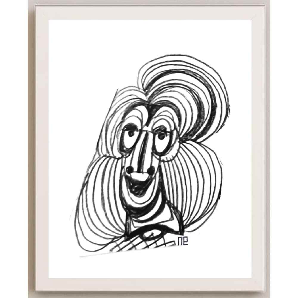 Nezih Danyal Tipler Kişiye Özel Sertifikalı Sınırlı Fine Art Karikatür Baskı NTP00255