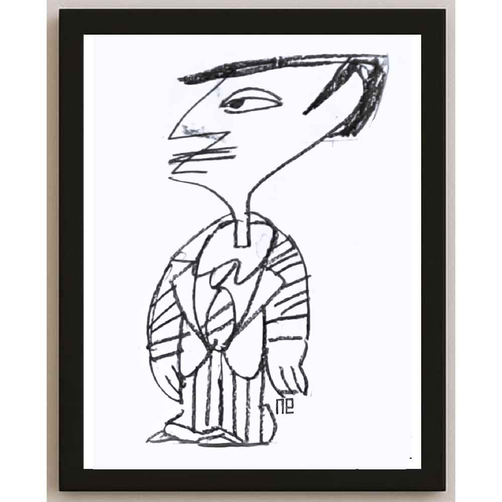 Nezih Danyal Tipler Kişiye Özel Sertifikalı Sınırlı Fine Art Karikatür Baskı NTP00257
