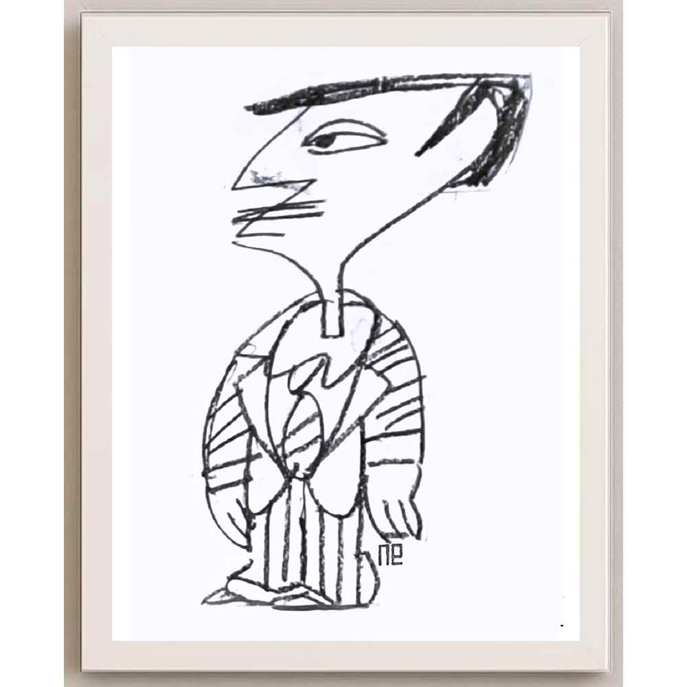 Nezih Danyal Tipler Kişiye Özel Sertifikalı Sınırlı Fine Art Karikatür Baskı NTP00257