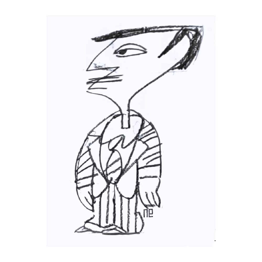 Nezih Danyal Tipler Kişiye Özel Sertifikalı Sınırlı Fine Art Karikatür Baskı NTP00257