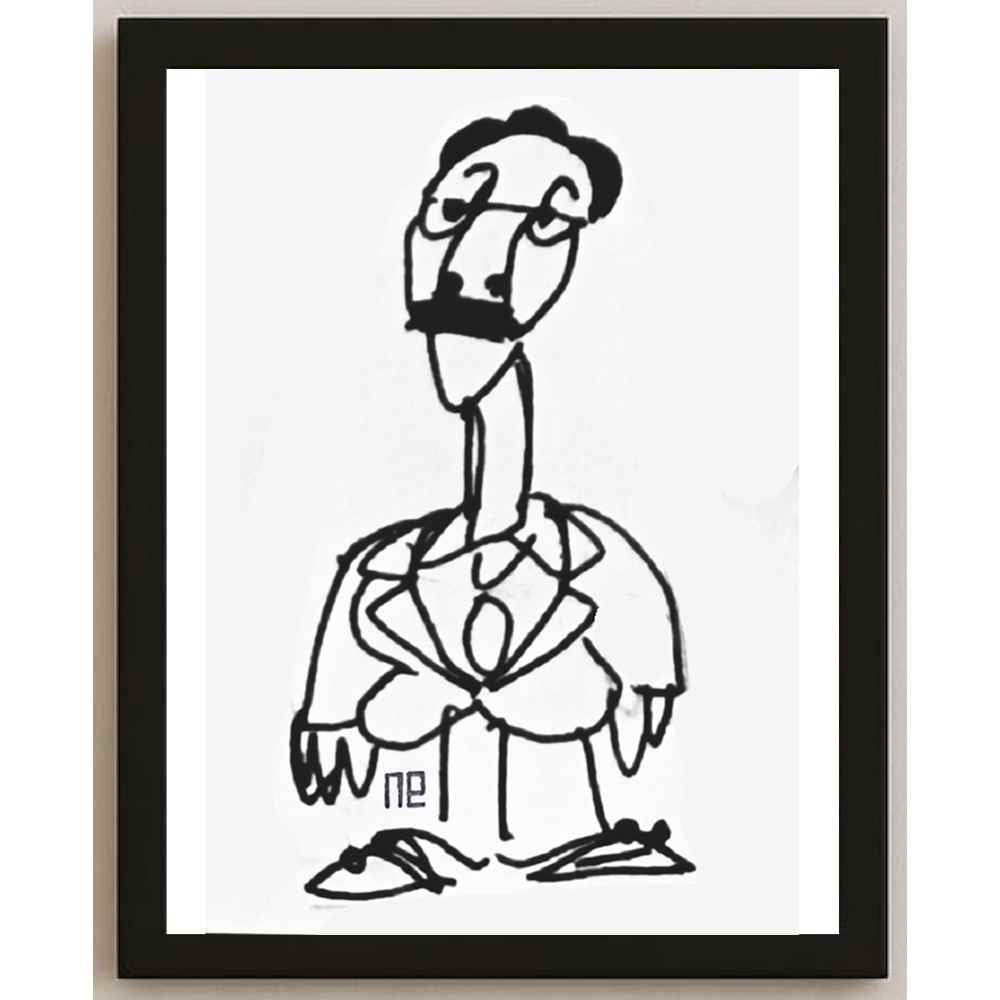 Nezih Danyal Tipler Kişiye Özel Sertifikalı Sınırlı Fine Art Karikatür Baskı NTP00258