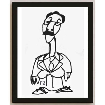 Nezih Danyal Tipler Kişiye Özel Sertifikalı Sınırlı Fine Art Karikatür Baskı NTP00258
