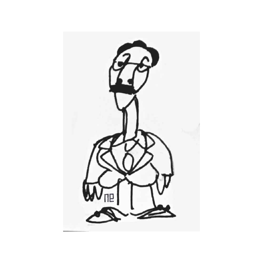 Nezih Danyal Tipler Kişiye Özel Sertifikalı Sınırlı Fine Art Karikatür Baskı NTP00258