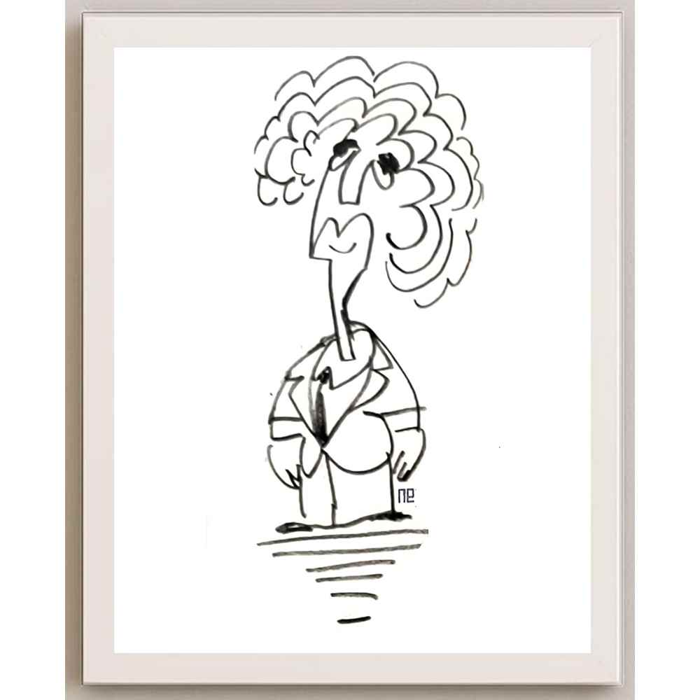 Nezih Danyal Tipler Kişiye Özel Sertifikalı Sınırlı Fine Art Karikatür Baskı NTP00272