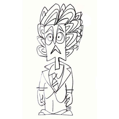 Nezih Danyal Tipler Kişiye Özel Sertifikalı Sınırlı Fine Art Karikatür Baskı NTP00276
