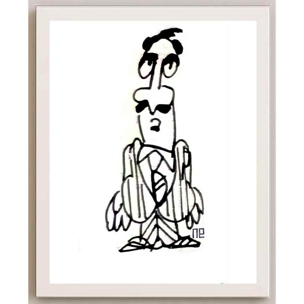Nezih Danyal Tipler Kişiye Özel Sertifikalı Sınırlı Fine Art Karikatür Baskı NTP00277