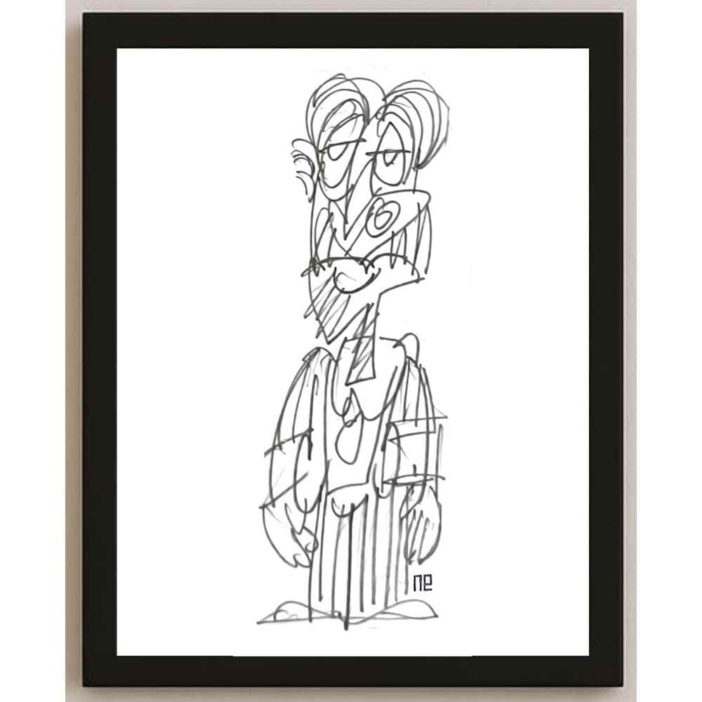 Nezih Danyal Tipler Kişiye Özel Sertifikalı Sınırlı Fine Art Karikatür Baskı NTP00282