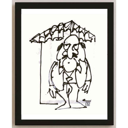 Nezih Danyal Tipler Kişiye Özel Sertifikalı Sınırlı Fine Art Karikatür Baskı NTP00287