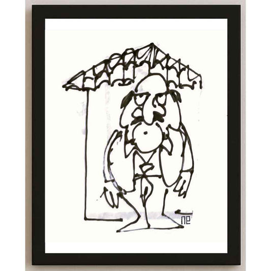 Nezih Danyal Tipler Kişiye Özel Sertifikalı Sınırlı Fine Art Karikatür Baskı NTP00287