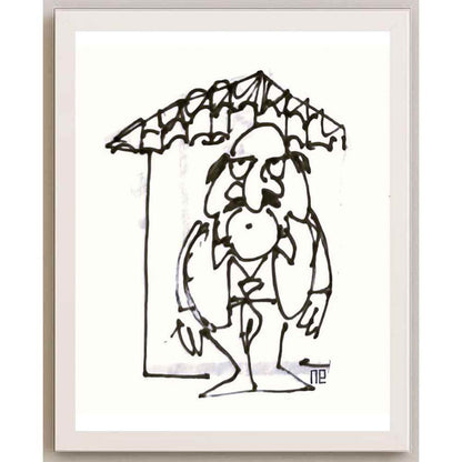 Nezih Danyal Tipler Kişiye Özel Sertifikalı Sınırlı Fine Art Karikatür Baskı NTP00287