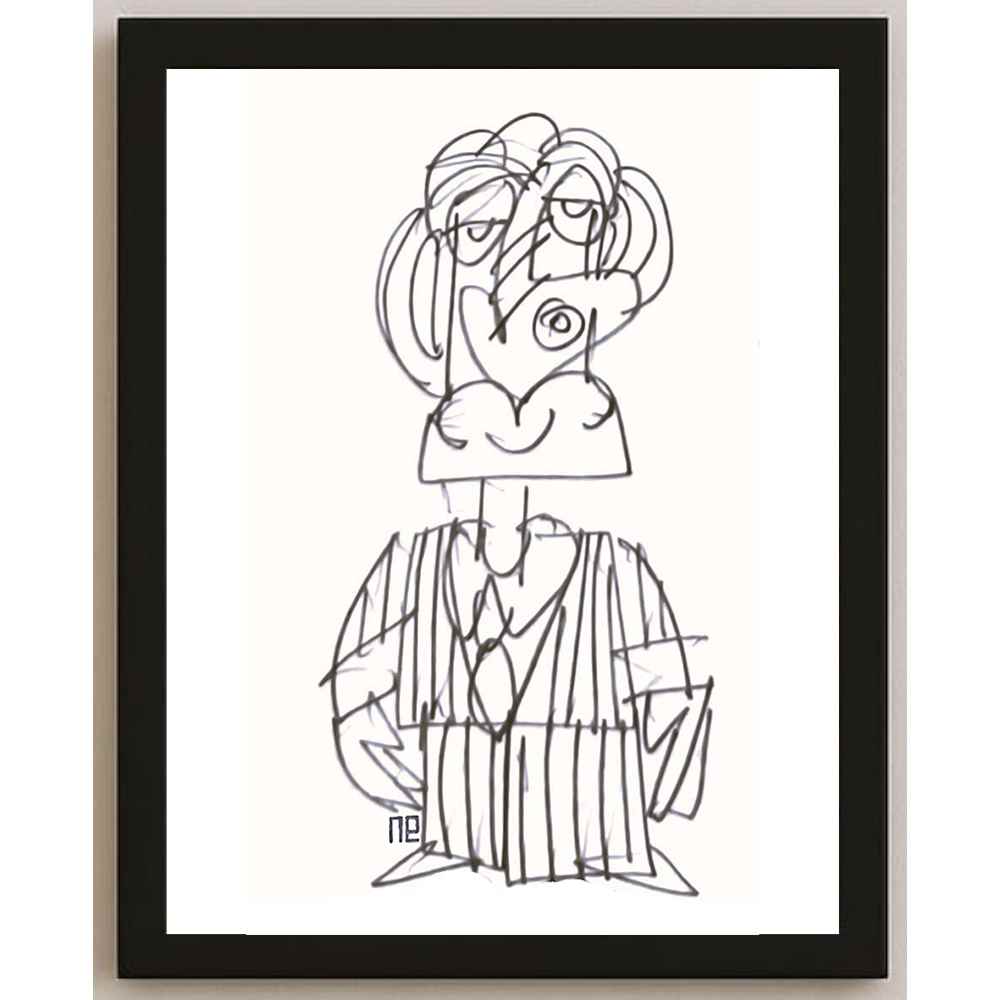 Nezih Danyal Tipler Kişiye Özel Sertifikalı Sınırlı Fine Art Karikatür Baskı NTP00290