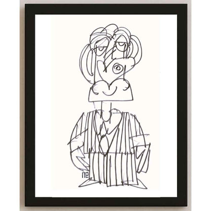 Nezih Danyal Tipler Kişiye Özel Sertifikalı Sınırlı Fine Art Karikatür Baskı NTP00290