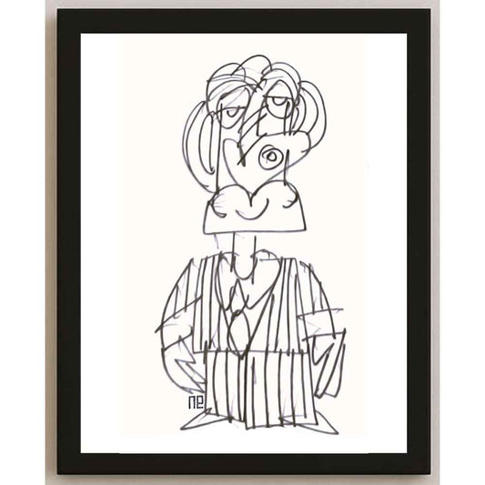 Nezih Danyal Tipler Kişiye Özel Sertifikalı Sınırlı Fine Art Karikatür Baskı NTP00290