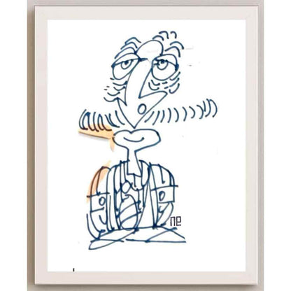 Nezih Danyal Tipler Kişiye Özel Sertifikalı Sınırlı Fine Art Karikatür Baskı NTP00295