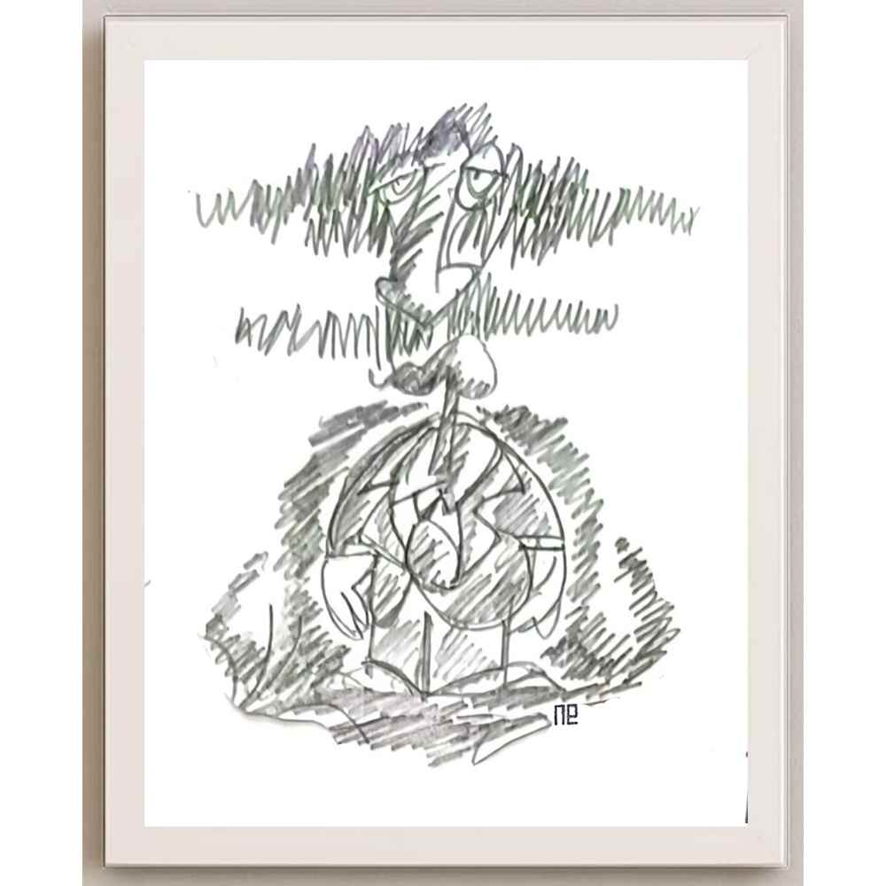 Nezih Danyal Tipler Kişiye Özel Sertifikalı Sınırlı Fine Art Karikatür Baskı NTP00298