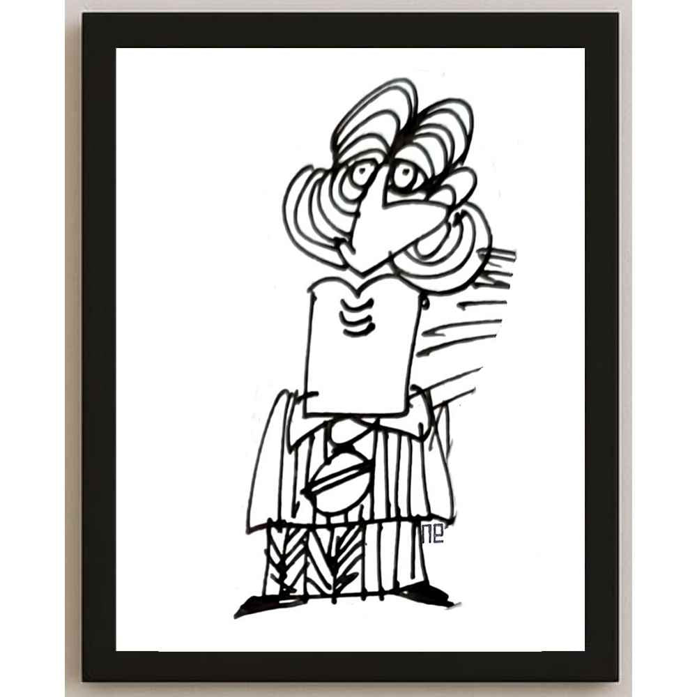 Nezih Danyal Tipler Kişiye Özel Sertifikalı Sınırlı Fine Art Karikatür Baskı NTP00304