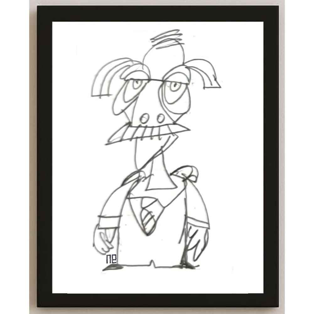Nezih Danyal Tipler Kişiye Özel Sertifikalı Sınırlı Fine Art Karikatür Baskı NTP00306