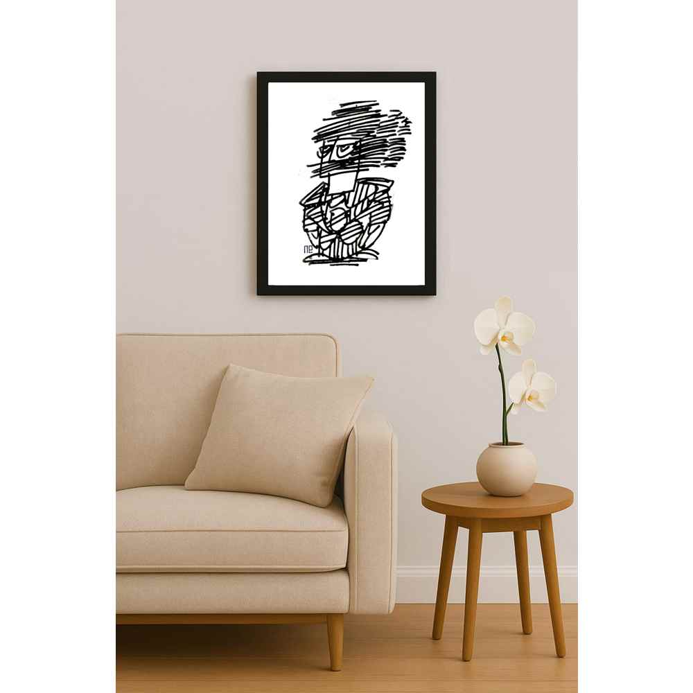 Nezih Danyal Tipler Kişiye Özel Sertifikalı Sınırlı Fine Art Karikatür Baskı NTP00309