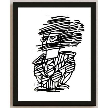 Nezih Danyal Tipler Kişiye Özel Sertifikalı Sınırlı Fine Art Karikatür Baskı NTP00309