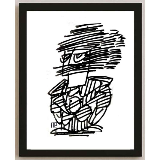 Nezih Danyal Tipler Kişiye Özel Sertifikalı Sınırlı Fine Art Karikatür Baskı NTP00309