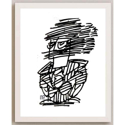 Nezih Danyal Tipler Kişiye Özel Sertifikalı Sınırlı Fine Art Karikatür Baskı NTP00309
