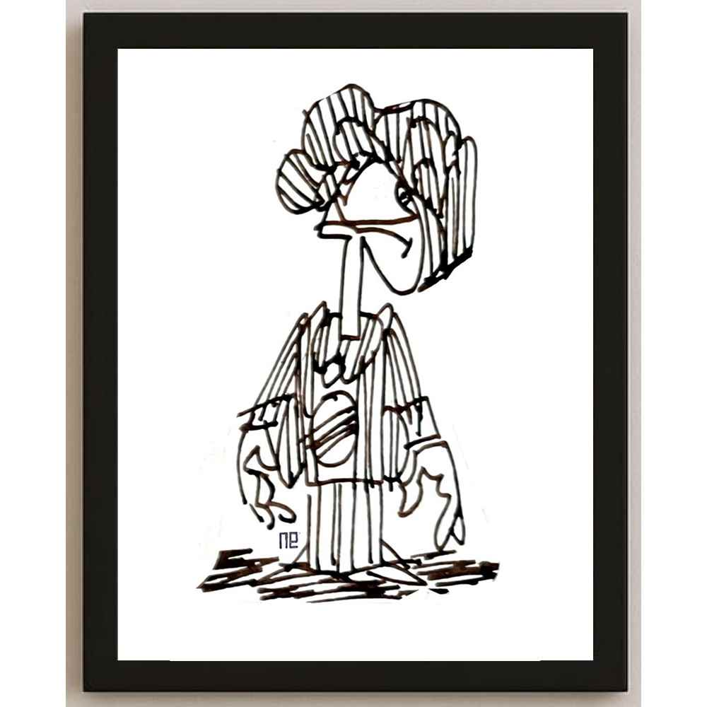 Nezih Danyal Tipler Kişiye Özel Sertifikalı Sınırlı Fine Art Karikatür Baskı NTP00310