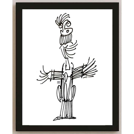 Nezih Danyal Tipler Kişiye Özel Sertifikalı Sınırlı Fine Art Karikatür Baskı NTP00323